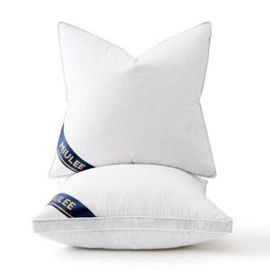 MIULEE 26X26 페더 다운 베개 침대 가셋 고급 푹신한 세트 소파용 장식용 베개 던지기 삽입물 2개