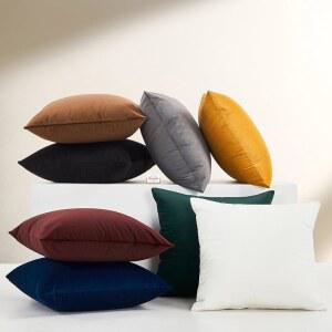 삽입물이 포함된 클라우도트 솔리드 침대 소파 쿠션을 던지기 의자 베개 다크 베개 위한 벨벳 20 X20 컬러 장식용 그린