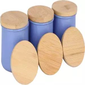 라 페르미에르 요거트 병 뚜껑 - 병용 6PC 대나무 호환 실리콘 씰링 링이 있는 유리 보관 100 적합 및 밀폐
