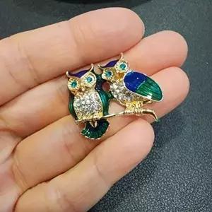 행운 부엉이 브로치 큐빅 패션 액세서리-WFIK78F