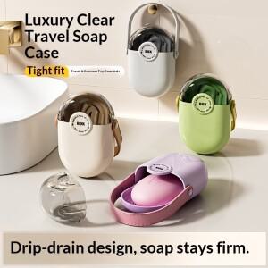 방수 여행용 비누 케이스 휴대용 미니 용기 배수 구멍 누수 방지 투명 상자