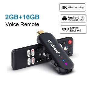 4K H96 MAX 안드로이드 14 TV 스틱 박스, WIFI 블루투스 지원, 휴대용 스마트 미니 음성 리모컨, 무료 및