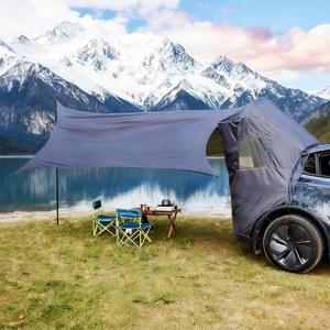 테슬라 모델 Y 주니퍼 액세서리 2025 2026 [UPF50+ 및 방수 PU 3000mm] 420D 옥스포드 패브릭 자동차 테일게이트 차양막, 7-8인용 스크린넷 - 회색