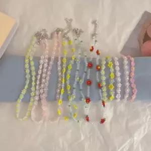 GGD 파스텔 반투명 비즈 구슬 꽃 삐삐 목걸이 초커 초커목걸이 써지컬목걸이 메탈목걸이