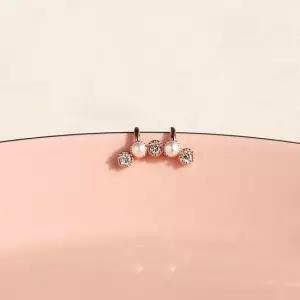 선데이 모닝 진주 큐빅 링 이어커프 페이크 피어싱 이어커프 진주 피어싱 piecing