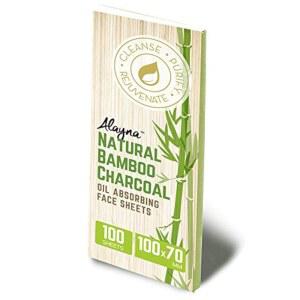얼굴용 Alayna TM 오일 블로팅 시트 천연 대나무 종이 지성 피부 흡수 화장지 뷰티 블로터, 과도한 광택을 제거하는 페이퍼 페이셜 메이크업 & 케어 1팩