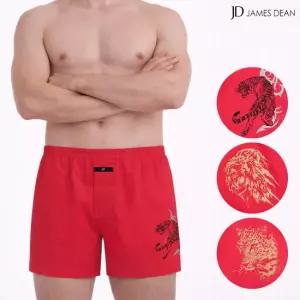 남자빨간팬티 순면 80수 레드 적색 호랑이 트렁크팬티 사각 세트