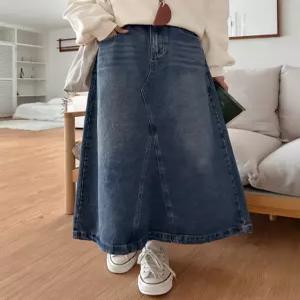 [2가지기장] 세이로 속밴딩 A라인 데님 스커트 86257 빅사이즈 여성의류