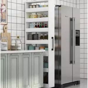 바퀴달린 폭 좁은 150 200 냉장고 주방 선반 슬라이딩 틈새수납장