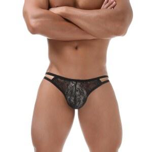 HYIJCSUC 남성 레이스 통 속옷, 서포트 파우치 포함 G-스트링 속옷 시시 게이 비키니