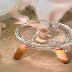 고양이수반 소형 물그릇 강아지 식기 투명볼 유리 밥그릇