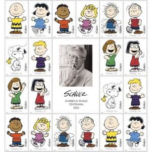 Charles M. Schulz 피너츠 크리스마스 포에버 우표 (찰리 브라운, 스누피, 나 승무원)
