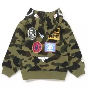 베이프 샤크 후드집업 1ST 카모 패치프린트 주니어 베이프후드티