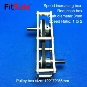 Fitsain-1:2 동기식 풀리 벨트 이중 축 감속기 기어박스 가속기 고토크