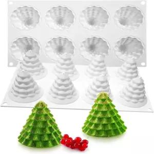 수제 비누 양초 케이크 젤리 디저트 캔디를 만들기 위한 투케 크리스마스 트리 실리콘 몰드 모양의