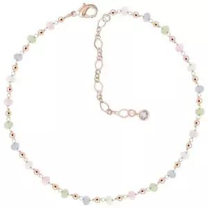 14K GP 파스텔 컬러 볼 로즈골드 체인 패션 발찌