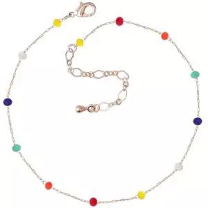 14K GP 비비드 컬러 볼 로즈골드 체인 패션 발찌