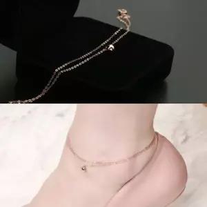 정품 14K Gold 로즈골드 볼 더블 체인 발찌