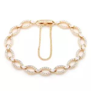 14K GP 큐빅 볼드 체인 골드 패션 팔찌