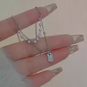 진주팔찌 레이어드 여리핏 얇은체인 공주풍