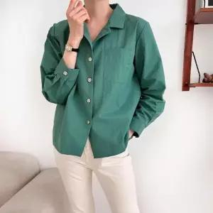 청록색남방 셔켓 미시룩 봄 세미루즈핏 아노락셔츠