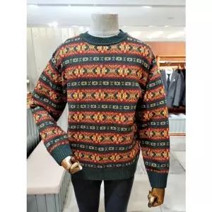 [갤러리아] 25 F/W 본 노르딕 패턴 루즈핏 라운드 니트 BNEWSW873