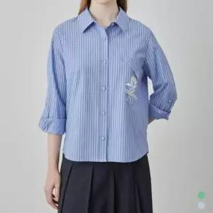 [갤러리아] 올리비아로렌 언발 아웃 포켓 스트라이프 셔츠 VOCNL5S2111