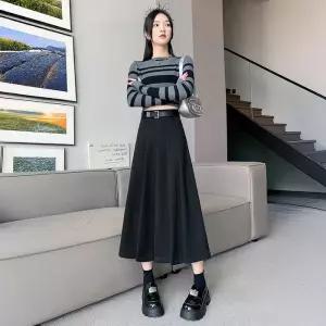 SD-260151 치마 웬더스 모직 플리츠 롱스커트 주름