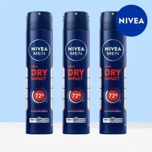(eTV)니베아 맨 데오드란트 스프레이 드라이 임팩트 200ml 3개