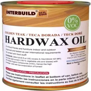 인터빌드 하드왁스 오일 - 8.45온스 골든 티크 100 VOC 프리 푸드 세이프 우드 씰러 스테인