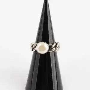 진주은반지 체인 꼬임 빈티지 볼드링 실버