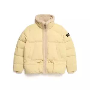 내셔널지오그래픽 여성 플리스 배색 숏기장 구스 다운 점퍼 N224WDW080 1719512