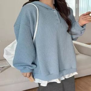 머피트 골지 레이어드 루즈핏 후드 86263 빅사이즈 여성의류