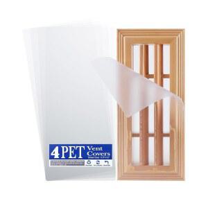 나노 접착제가 포함된 4팩 PET 통풍구 커버, 바닥, 벽, 천장 통풍구 및 공기 레지스터용 5.5인치 X 12인치, RV, 가정용, 사무실 에어컨 통풍구, 비자성, 플라스틱, 목재, 철, 알루미늄 통풍구 커버에 적합