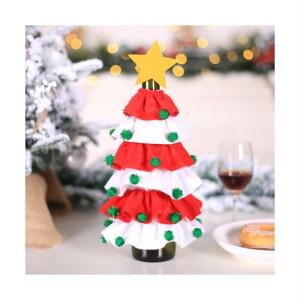 크리스마스 고급 와인 커버 세트 레드 그린 와인병 인테리어 소품