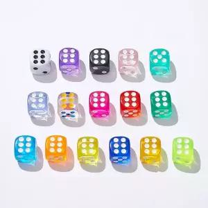 6면체 컬러 투명 핑크 주사위 중  B1813-O