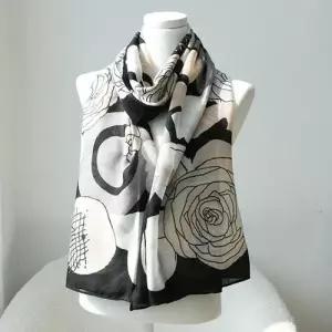 써클 장미 롱 기본 스카프 머플러 목도리 여성 중년 WFJMAKX