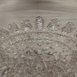 프랑스어 실버 네일 비드 반짝이 라이트  레이스 메쉬 웨딩 드레스 DIY 악세사리