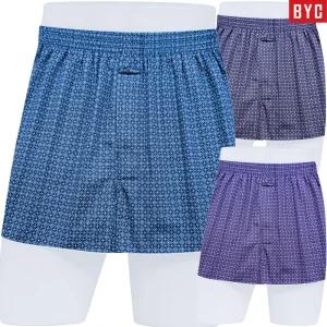 BYC 남성 실크처럼 부드러운 80수 주자직 순면 사각 트렁크 팬티 3매입 5G01