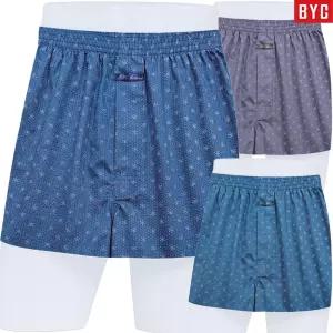 BYC 남성 실크처럼 부드러운 80수 주자직 순면 사각 트렁크 팬티 3매입 5G02