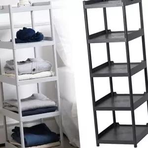 조립식선반 정리 거실 바퀴 5단 수납 조립형 화이트 선반 스틸 공간활용 이동 포함