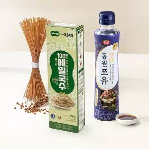[순솔][순솔X동원] 순솔 100% 메밀국수 100g 5봉 1팩 X 동원 쯔유 500g 소바 세트