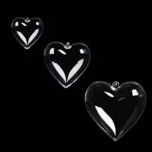 파티 행사용 투명공 투명 캡슐 하트모양 플라스틱 빈 볼 뽑기 이벤트 행운 랜덤 가챠 3개