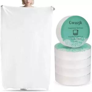 Gwuzjk 5팩 헤비 웨이트 식물 섬유 목욕 타월 포켓 압축 27.5 x55.1 로 확장 100 식물성 및 재사용 가능
