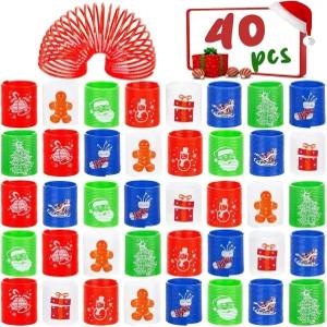 POPLAY 40PCS 크리스마스 봄 무지개 파티 선물 굿이 가방 스터퍼용 미니 플라스틱 코일 스프링 장난감