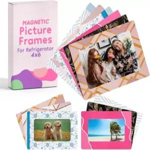 냉장고용 마그네틱 액자 4x6 4.5x2.5 6가지 모던 디자인 중 12개 팩 사물함 및 냉장고 장식 멋진 디자인!