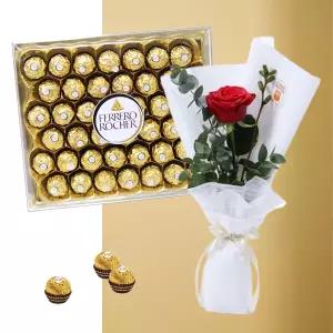 온리 로즈 레드+페레로로쉐42P 생일 기념일 축하 감사 선물 발렌타인데이 화이트데이 어버이날 스승의날