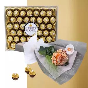캔디 로즈 오렌지+페레로로쉐42P 생일 기념일 축하 감사 선물 발렌타인데이 화이트데이 어버이날 스승의날