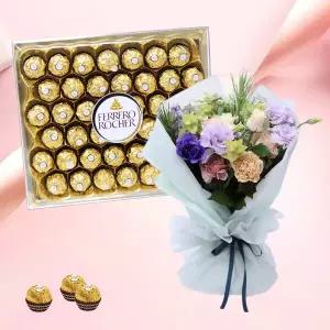 마리안느 꽃다발+페레로로쉐42P 생일 기념일 축하 감사 선물 발렌타인데이 화이트데이 어버이날 스승의날