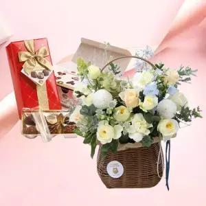 아이스베르크 꽃바구니+벨기에 초콜릿 생일 기념일 축하 발렌타인데이 화이트데이 어버이날 스승의날